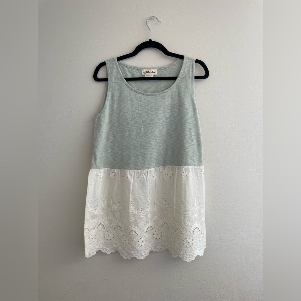 NWOT Long Line Lace and Slub Tank Tunic